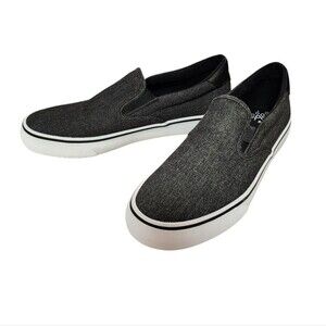 Lugz Shoes Men 10.5 Gray Canvas Slip On Oxford Sneaker Casual Comfort Stretch